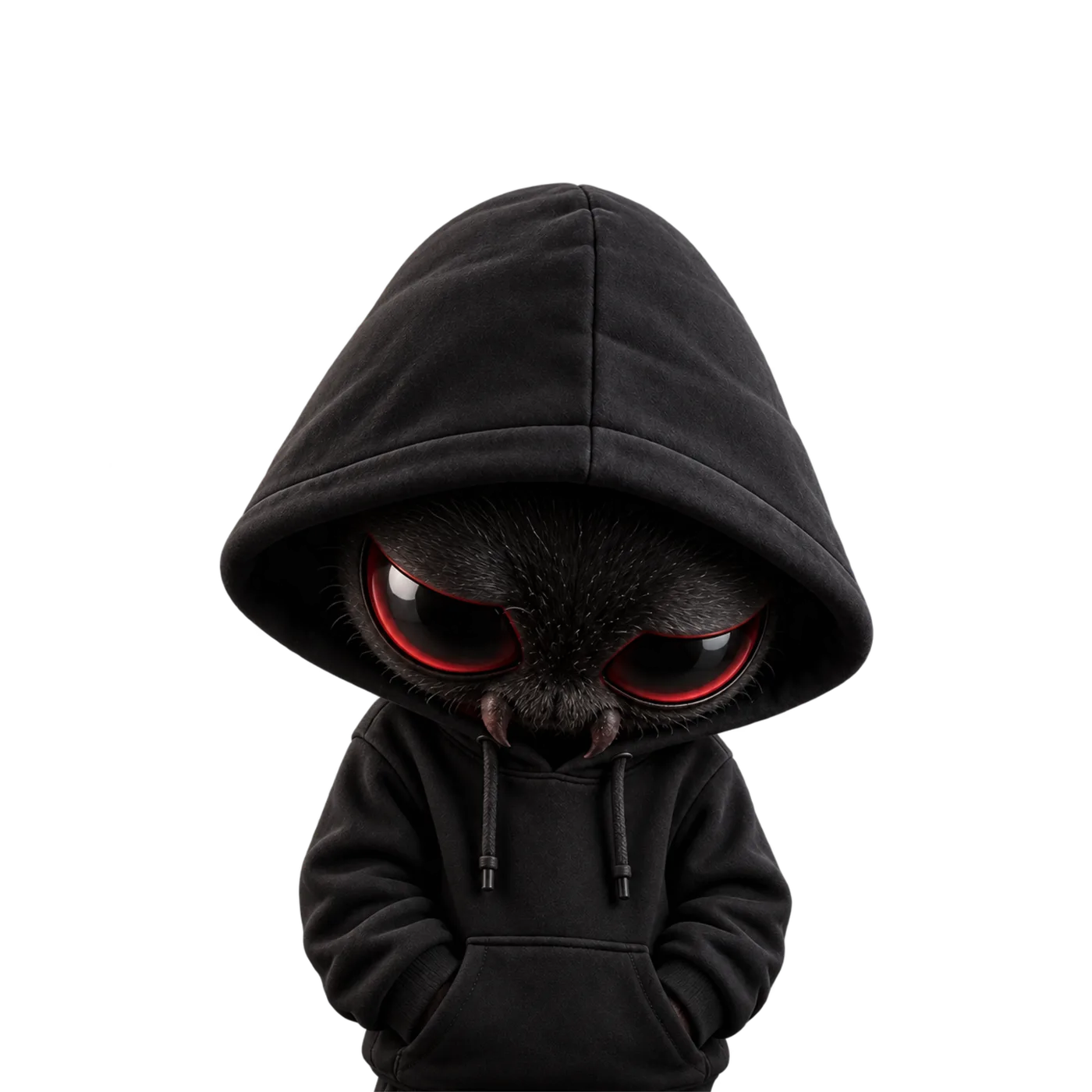Mascote da Legacy usando um moletom preto